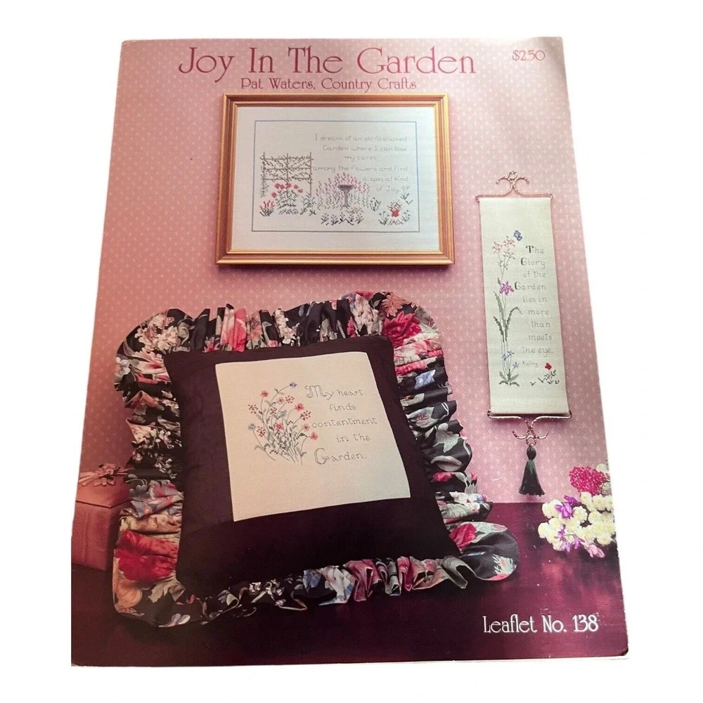 8 Vintage Cross Stitch Patterns Birthday Anniversary Clock Garden Wedding VGC